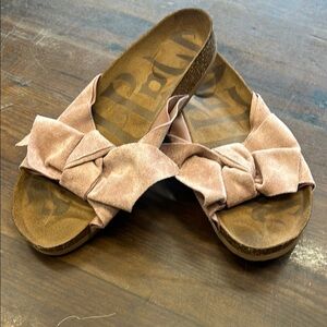 Mad Love Pink and Brown Knotted Sandals